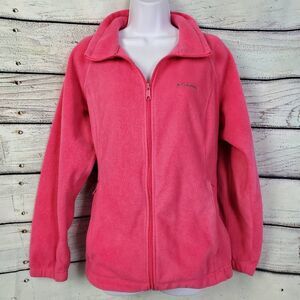Columbia Women’s Fleece Full Zip Jacket Size 1X Pink Soft Warm Outdoor Layer 100